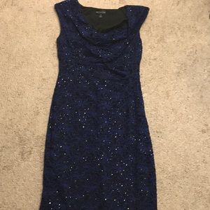 Like New Black & Royal Blue Cocktail Dress Size 10